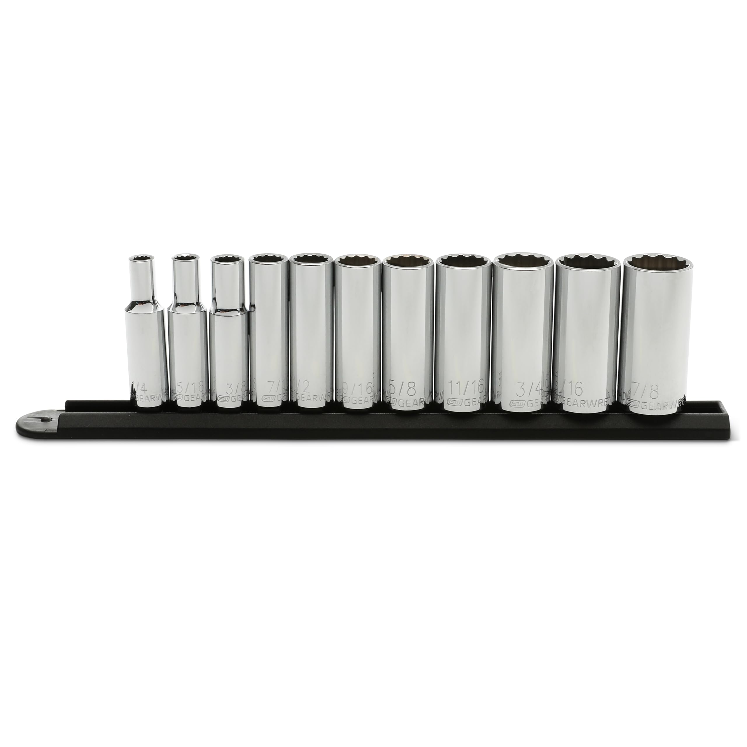 11 Pc. GEARWRENCH 3/8" Drive 12 Pt. Deep Socket Set, SAE - 80563