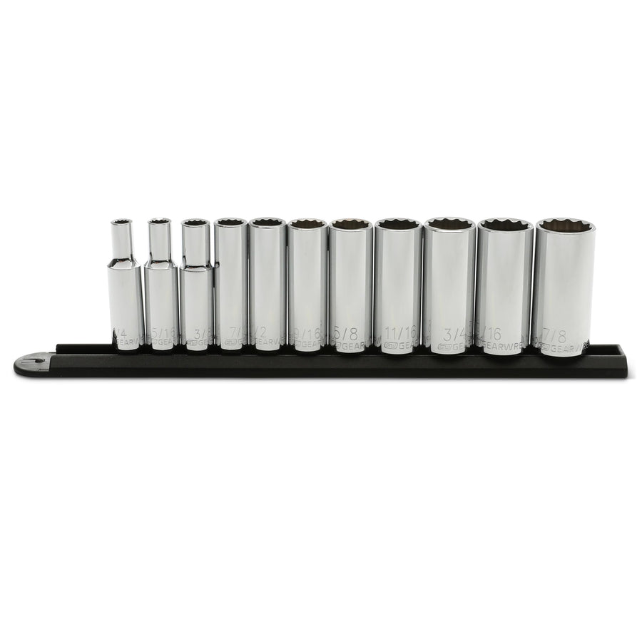 11 Pc. GEARWRENCH 3/8" Drive 12 Pt. Deep Socket Set, SAE - 80563