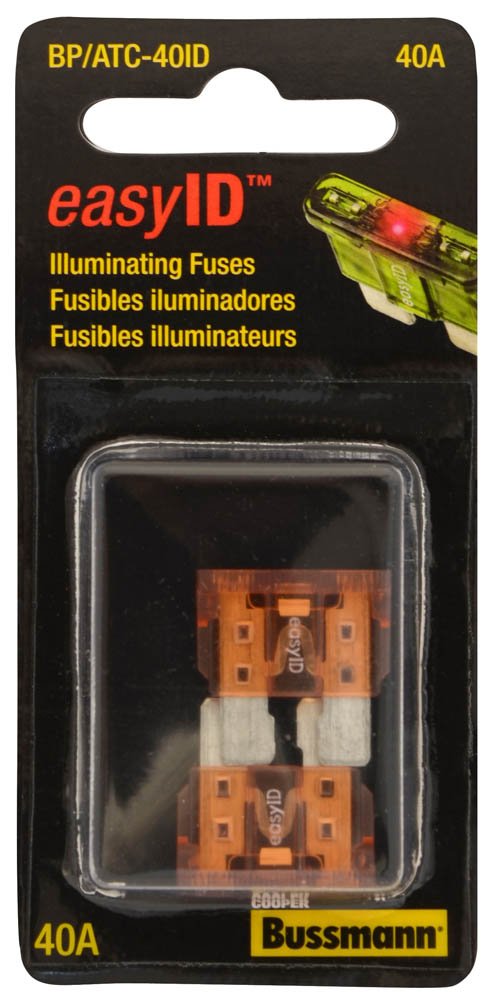 Bussmann easyID Illuminating Blade Fuse BP/ATC-40ID, (Pack of 2), Orange