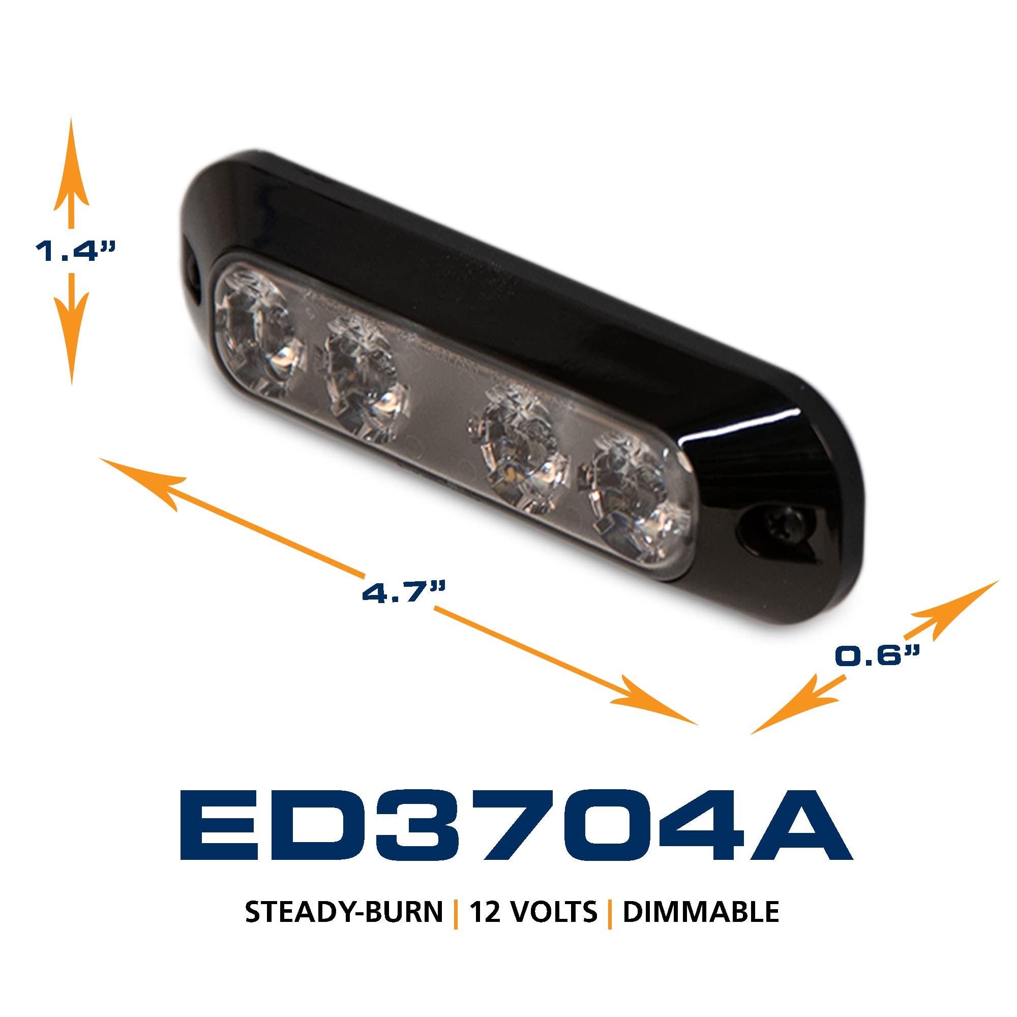 ECCO Directional ED3704A, 4 LED, Surface Mount, 12-24VDC, Amber