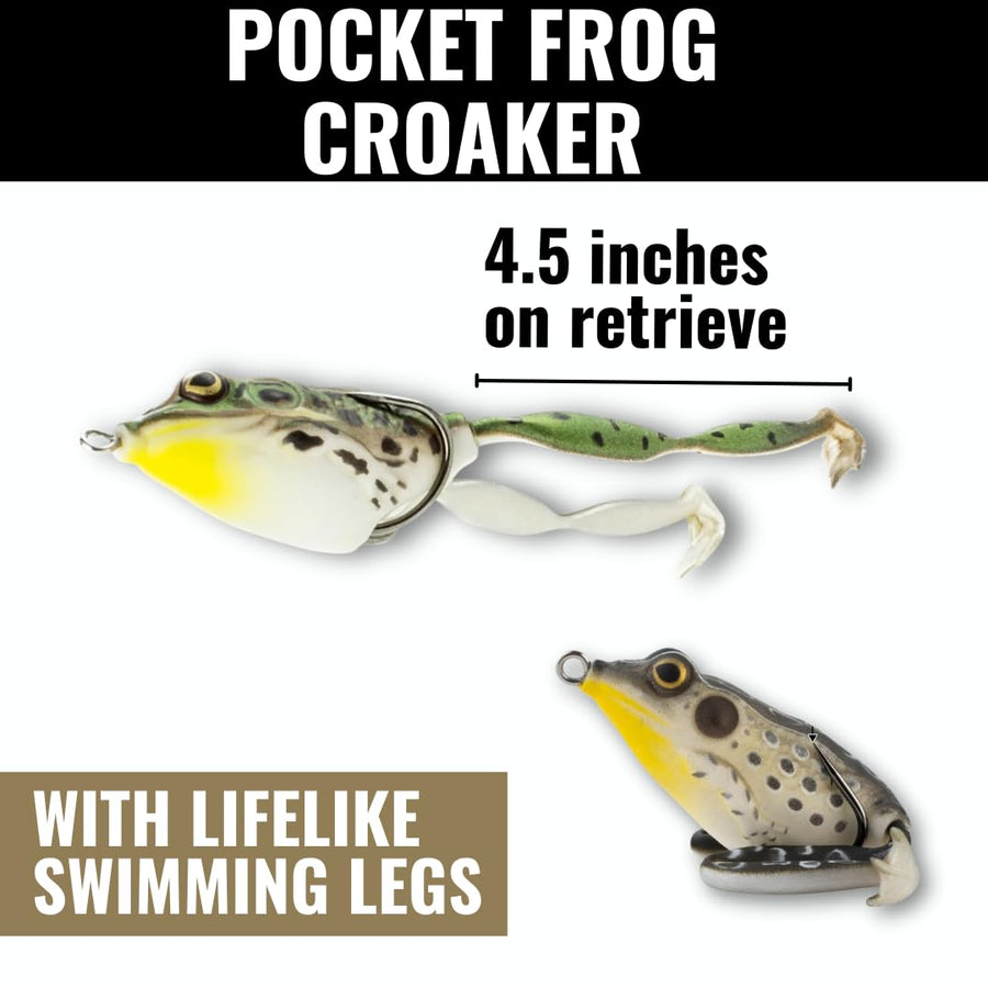 Pocket Frog Lure LUNKERHUNT for Bass Fishing | Pocket Frog Lure 1.75 Inch | Topwater Fishing Lures with Weedless Hooks for Trout, Pike in Saltwater and Fresh Water, Mischief Minnow