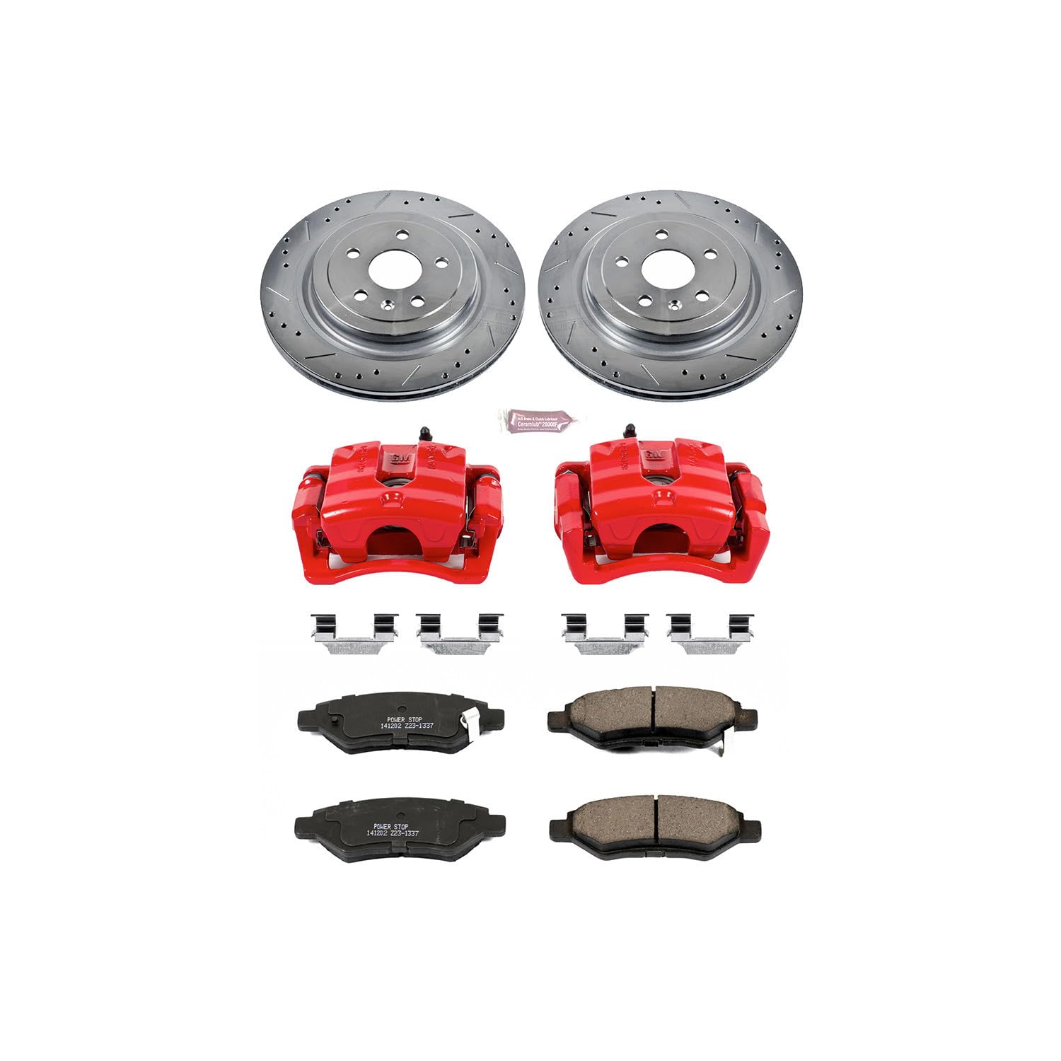 Power Stop Z23 KC4723 Evolution Sport Performance Brake Kit with Caliper For Cadillac CTS 2008-2014 [Model Specific]