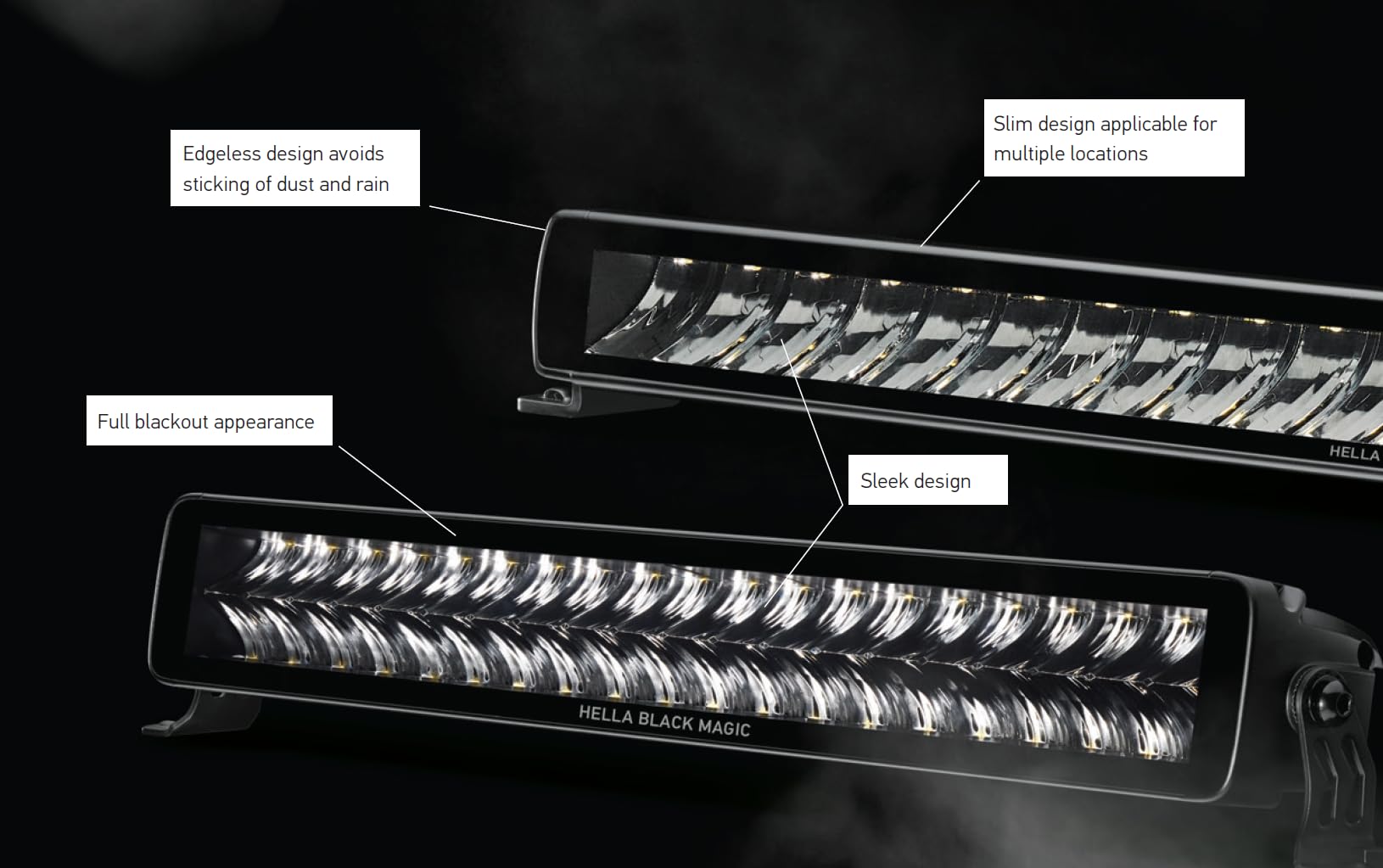 Black Magic Hella LED Series 20 Inch Slim Lightbar - LED Spotlight- Performance High Beam Off-Road Light for Pickup Trucks, ATV, SUV, 4x4, Jeep, Tractors / 358176301