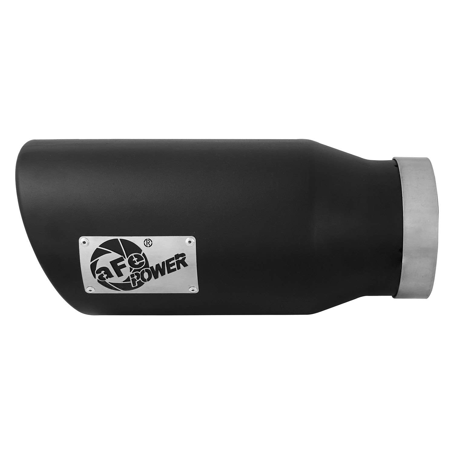 5" Inlet aFe Power 49T50702-B15 x 7" Outlet x 15" Length Black Stainless Steel Bolt-On Diesel Exhaust Tip