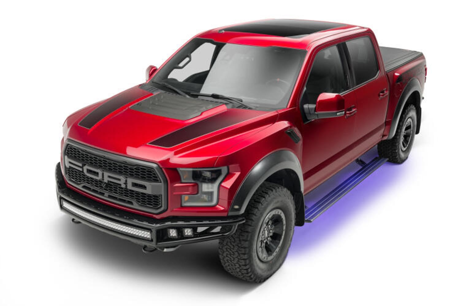 AMP Research RealTruck PowerStep Smart Series | Fits 2021 - 2024 Ford F-150 (Excludes Hybrid) | 86152-01A | Rust Proof Aluminum Retractable Electric Steps with LED Step Lights