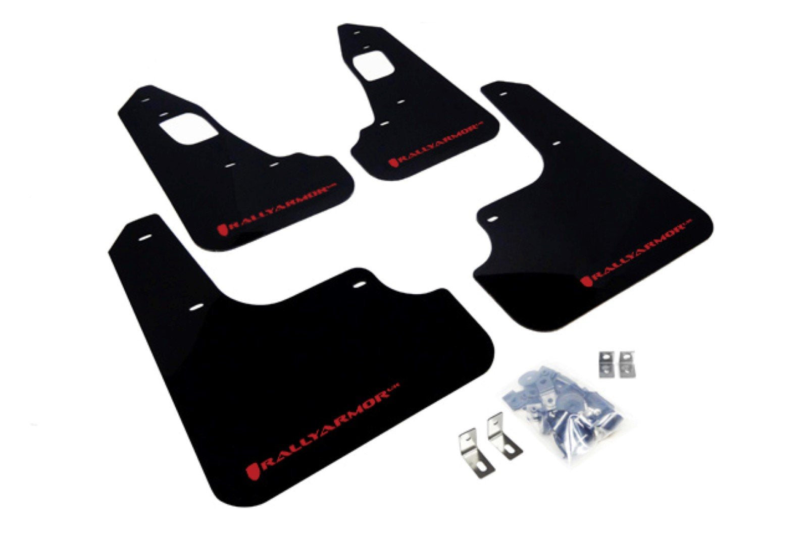 Rally Armor Black, Red MF10-UR-BLK/RD Mud Flap with Logo (2008+ Mitsubishi EVO X UR), 1 Pack