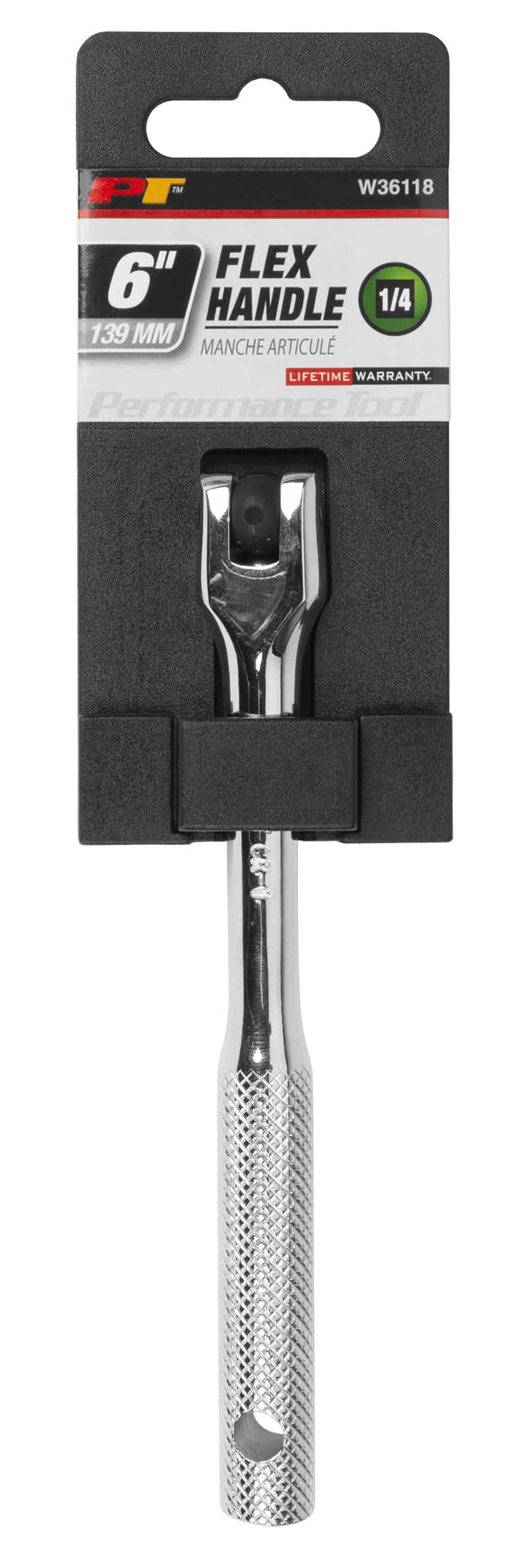 W36118 Performance Tool 1/4-in Drive Flex Handle Home Improvement Hand Tool, Silver, 6-Inches