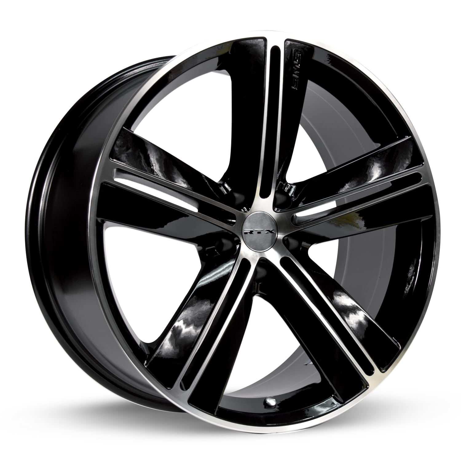 SMS RTX Custom Wheel Machined - Black with Machined Face 18" x 7.5", 40 Offset, 5x114.3 Bolt Pattern, 73.1mm Hub