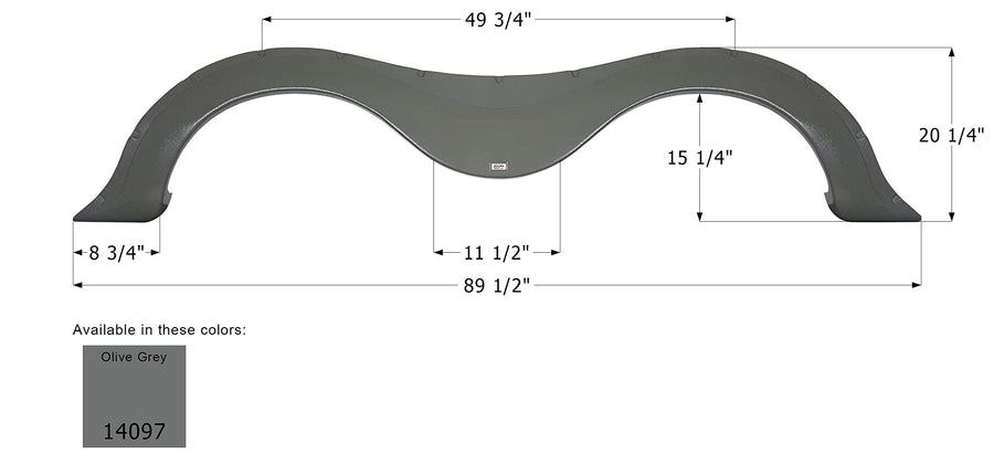 Fender Skirt ICON, Tandem, Keystone, FS4097, Olive Grey