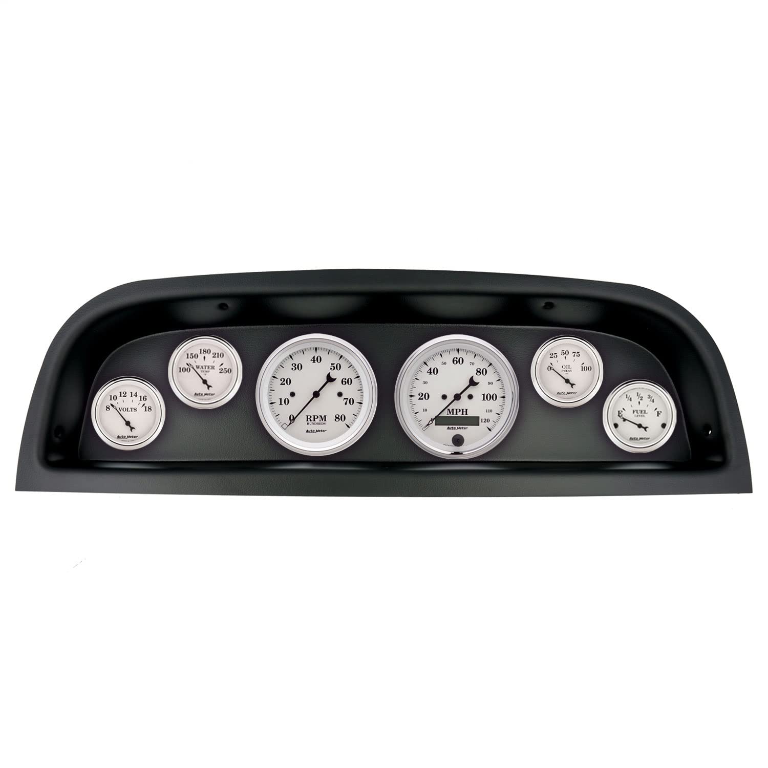 AutoMeter Dash Kit Direct Fit, (3 3/8" X2, 2 1/16" X4), Chevrolet Truck 60-63, Old-TYME White (2103-08)