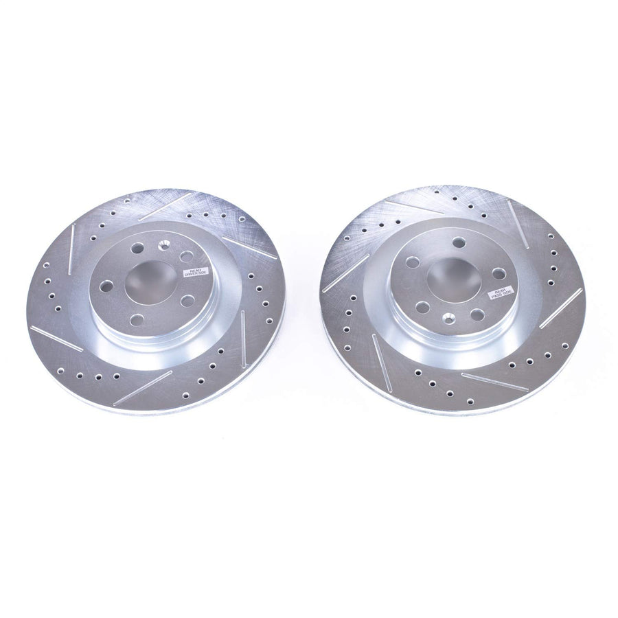 Rear Brake Rotor Pair Power Stop EBR1643XPR Drilled and Slotted