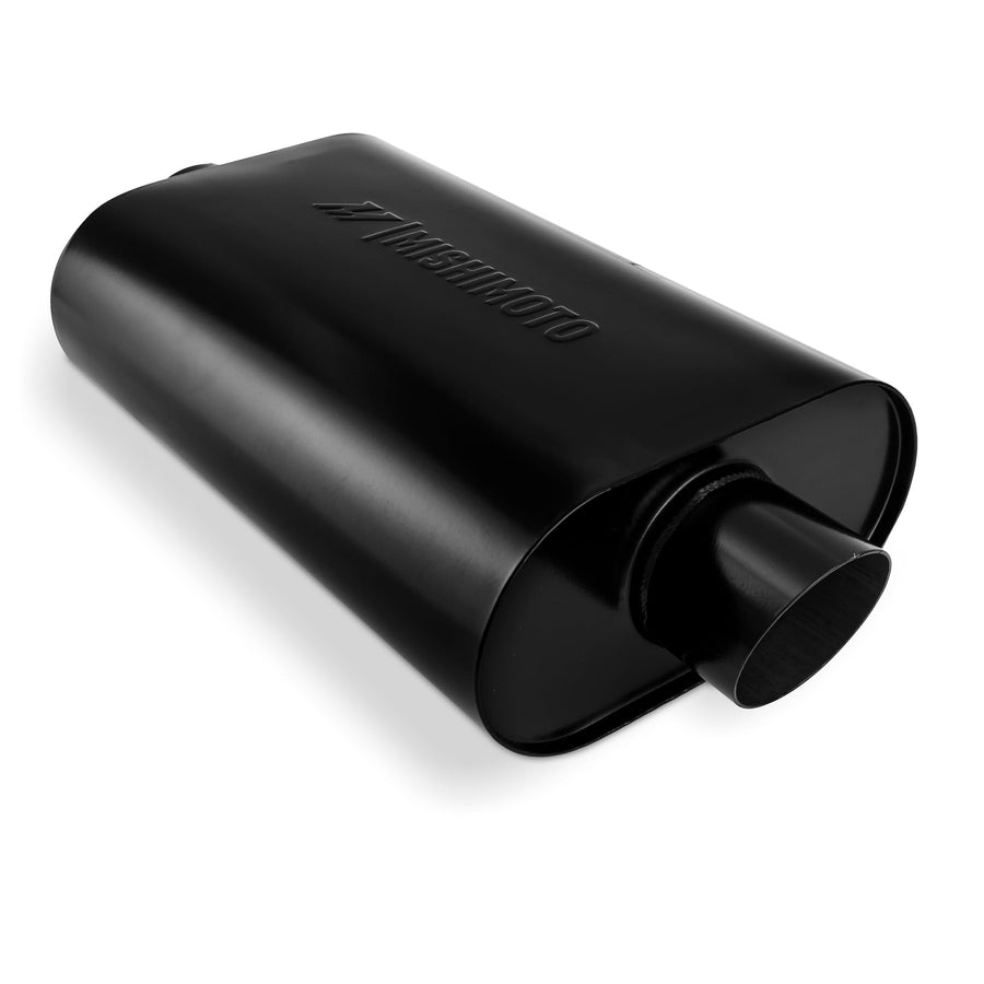 Mishimoto Stainless-Steel Universal Exhaust Muffler, 2.5-Inch, Angle Tip, Black