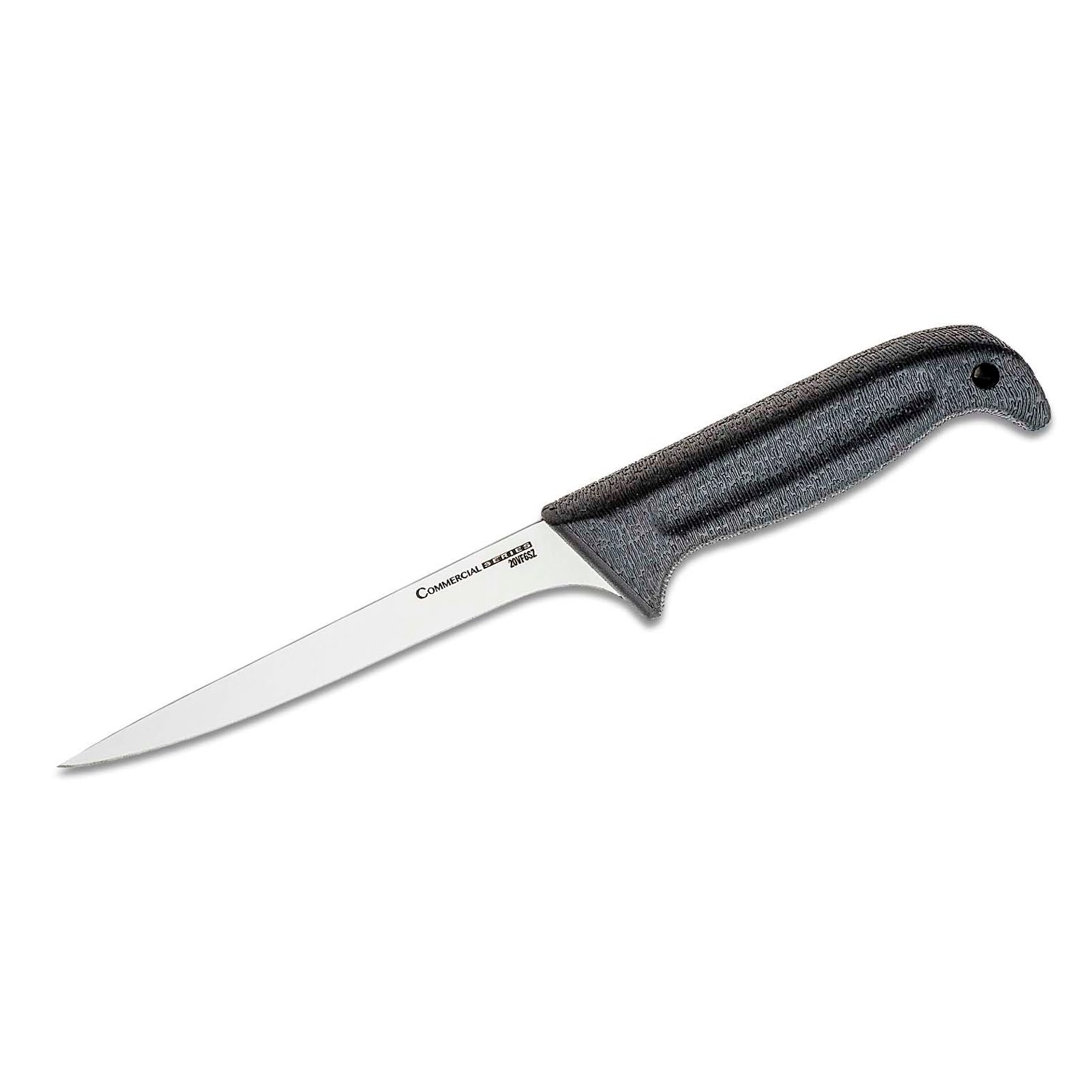 Cold Steel 6" German Filet 4116 Stainless Steel Fixed Blade Straight Narrow Back Full-Tang Game & Fish Processing Cutting Filleting Boning Knife with Ergonomic Kray-Ex Handle
