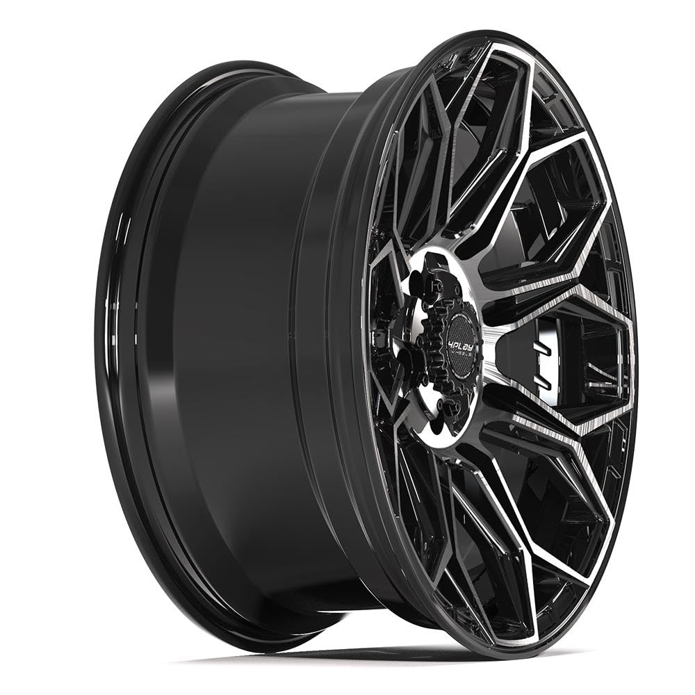 4PLAY Wheels 20 Inch Rim 4P83 Fits 5x127 & 5x139.7 20x9 Gloss Black Brushed with Tinted Clear (1)