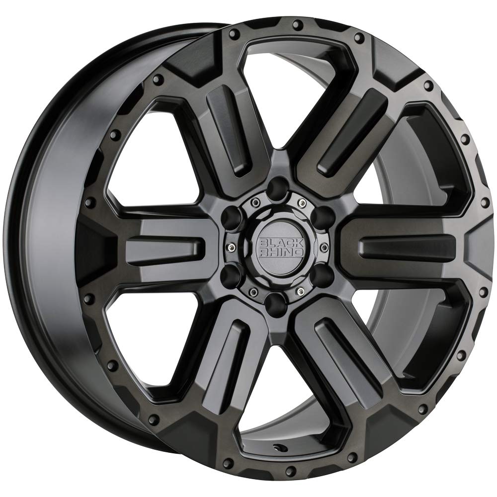 WANAKA Black Rhino Hard Alloys 17X8.5 6X5.5 5.22 12mm M-GUNMETAL W/BRUSHED FACE - 1785WKA126140G12