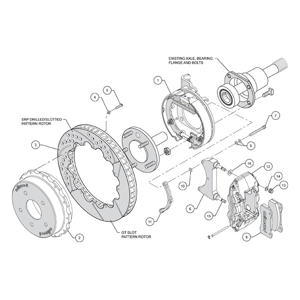 Red AERO4 Rear P-Brake Kit,14.00"