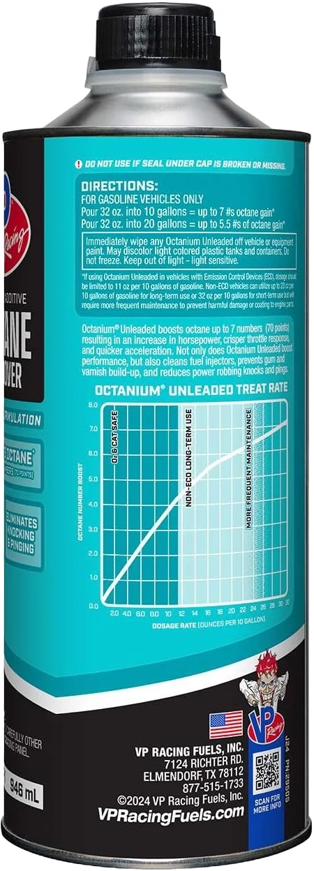 Octanium Unleaded 29505, VP Racing Octane Booster - Quart