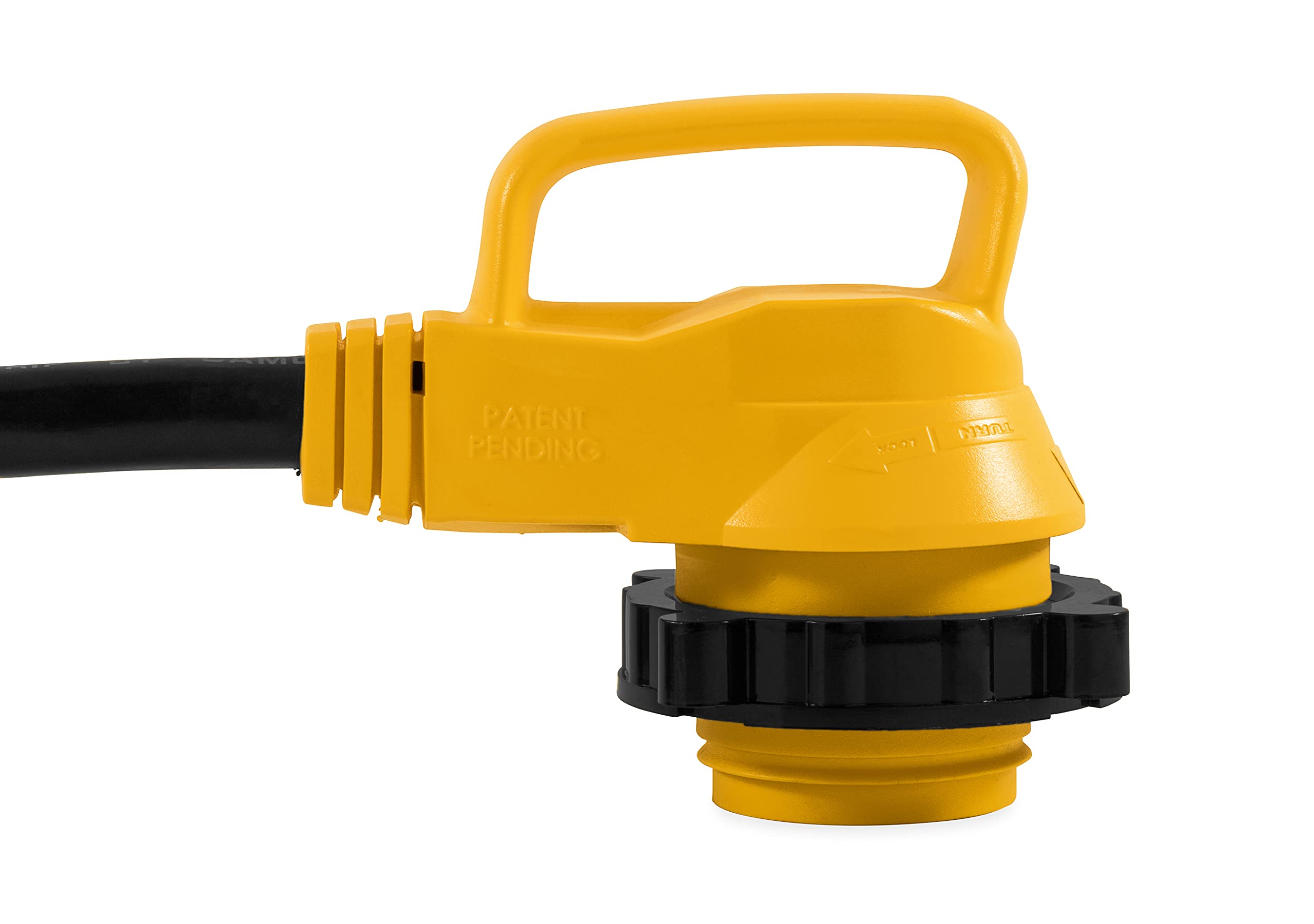 Power Grip Camco 25-Ft 30 Amp RV Extension Cord w/90° Locking End - Rated for 125V / 3,750W - Features Threaded Locking Ring for Weatherproof Connection & 10-Gauge Copper Wire (55524)