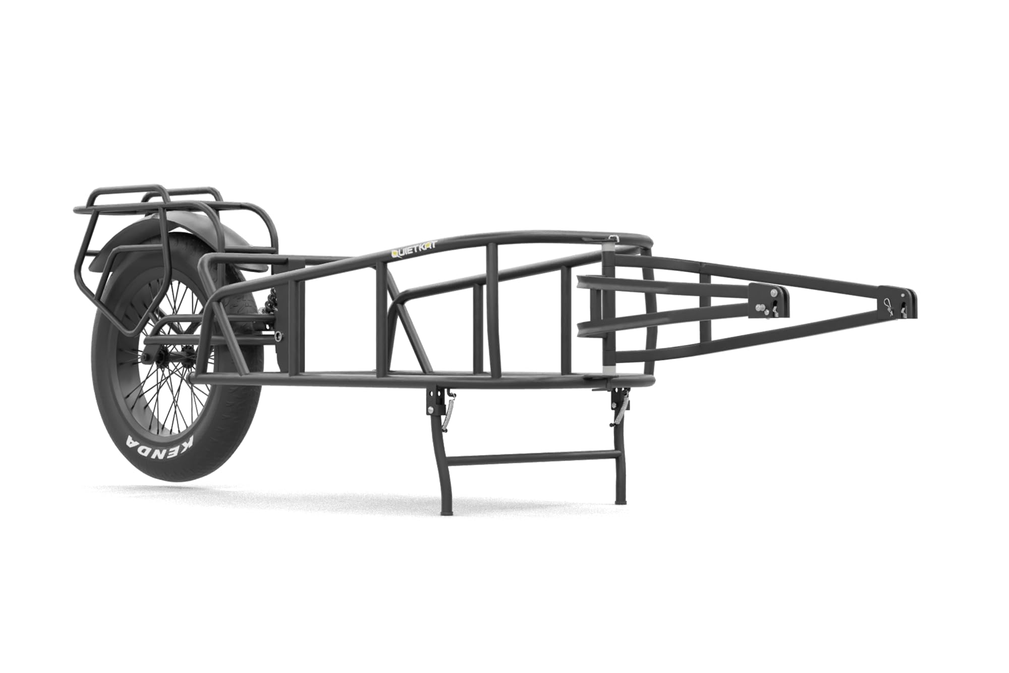 Rear Cargo Trailer QuietKat 20QKCTSW, Single Track FatTire Off Road, 14”x 24” Storage