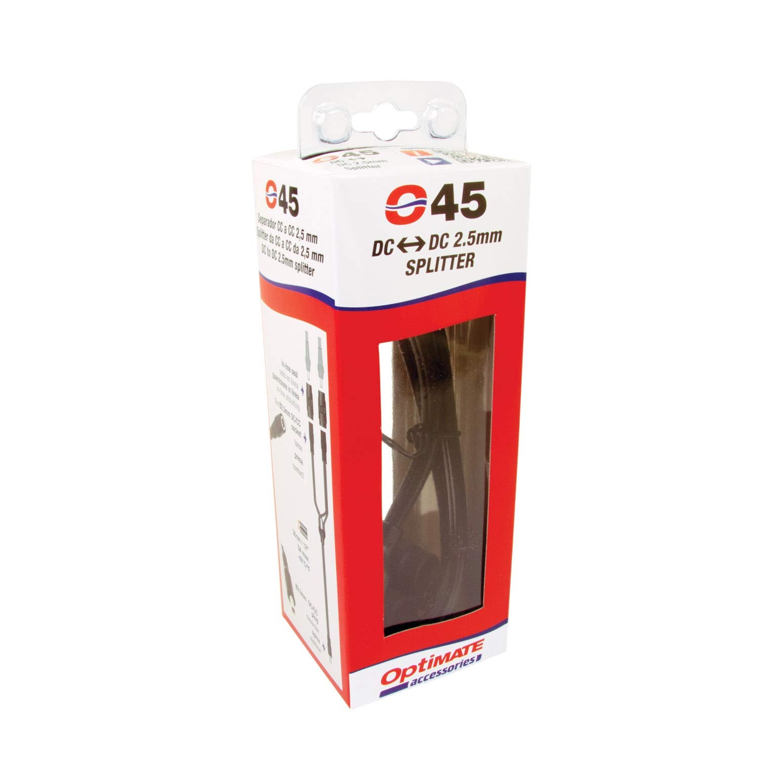 Tecmate Optimate Y-Splitter Cable O-45, DC2.5mm Plug in to 2 x DC2.5mm Socket Out