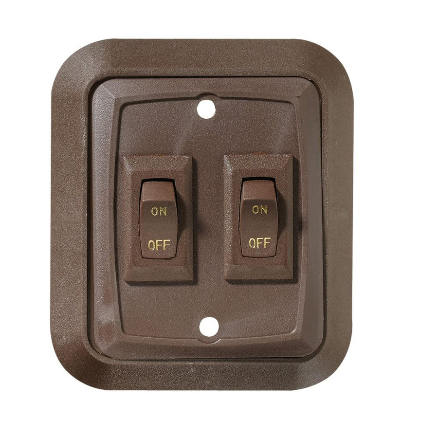 Collection RV Designer S655 Wall Plate Switch Double On/Off, Brown, 3.53 Inches x 3 Inches
