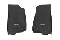 Rough Country Front Flex-Fit Floor Mats for Jeep Wrangler JL Unlimited 4-Door (2018-2025) - Custom All-Weather Non-Slip TPE Liners w/Spill Saver Lip