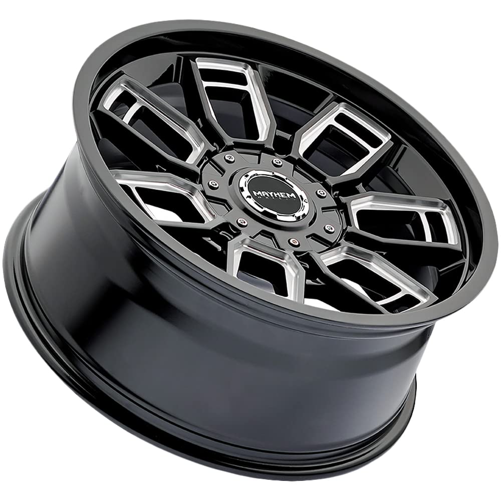 Ordinance Mayhem 8118 Black Wheel with Gloss Milled (20 x 9. inches /6 x 135 mm, 0 mm Offset)