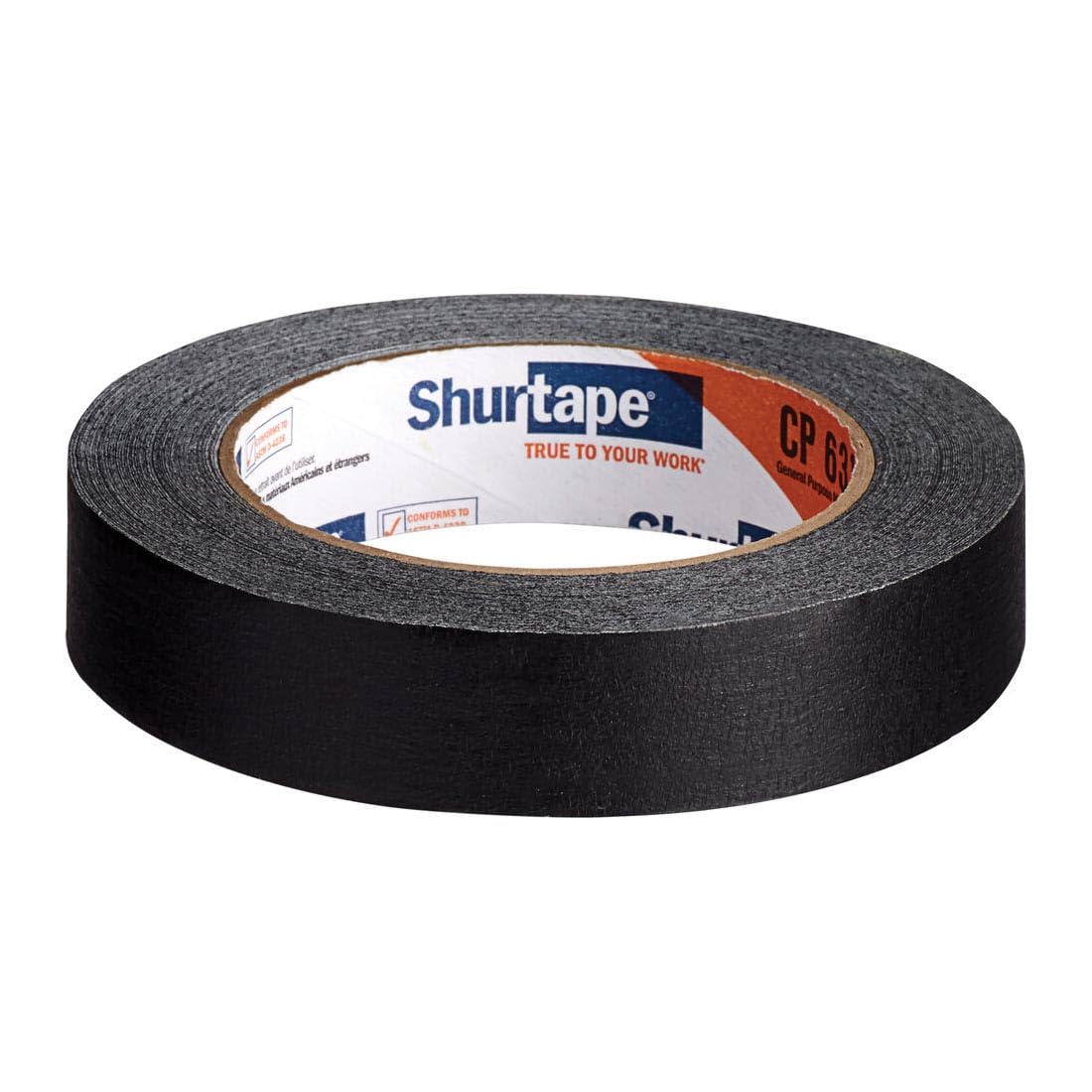 Colored Shurtape Masking Tape (CP-631): 3/4 in. x 60 yds. (Black)