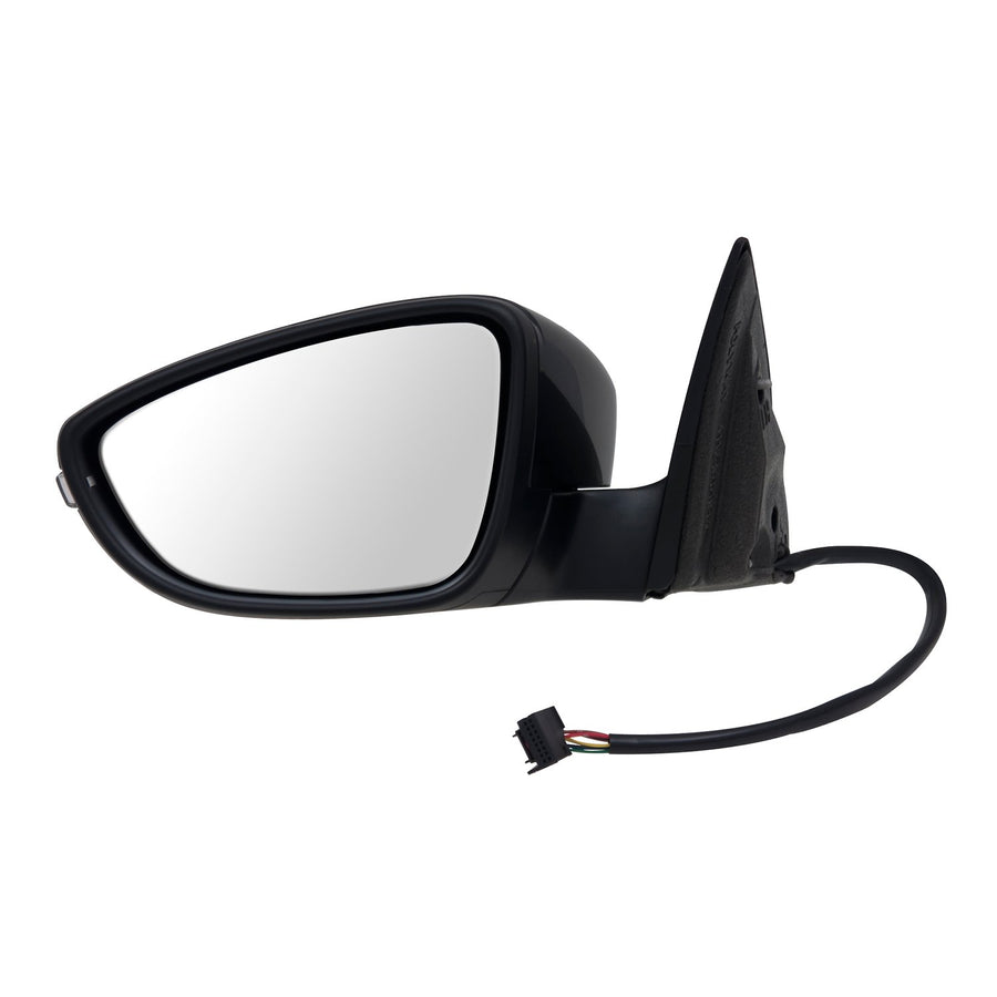 Driver Side Fit Mirror for Volkswagen Passat CC, Textured Black w/PTM Cover, w/Turn Signal, Puddle lamp, Memory, Power Folding, w/o auto dimming, Heated Power