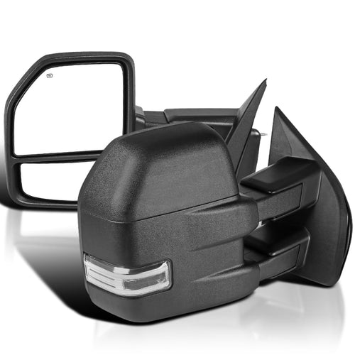 Spec-D Tuning Sequential Power Heated LED Signal Tow Mirrors Compatible with 2015-2020 Ford F150 Left + Right Pair 8Pin & 22Pin