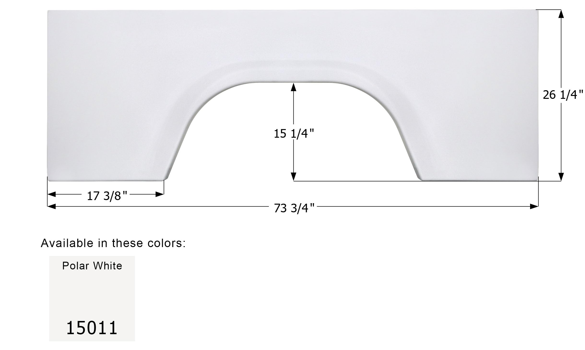 Fender Skirt ICON 15011, Single, Winnebago, FS5011, Unpainted