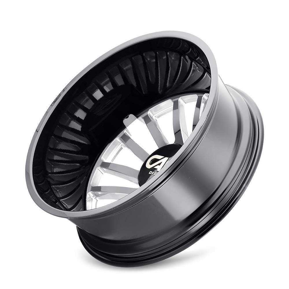CALI OFF-ROAD Summit Dually 9110D-22879BMR232 Rear Lifted 9110 Gloss Black/Milled Spokes 22X8.25 8-210 -232mm 154.2mm