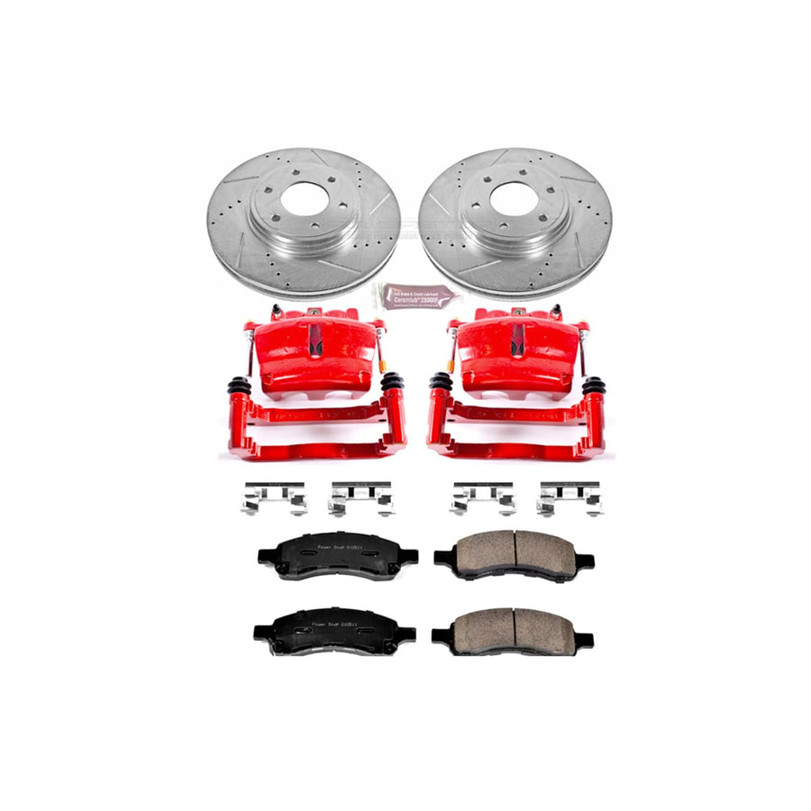 1-Click Performance Brake Kit Power Stop (KC1453) with Calipers For Chevrolet Trailblazer 2006-2009, Saab 9-7x 2008-2009 [Model Specific]