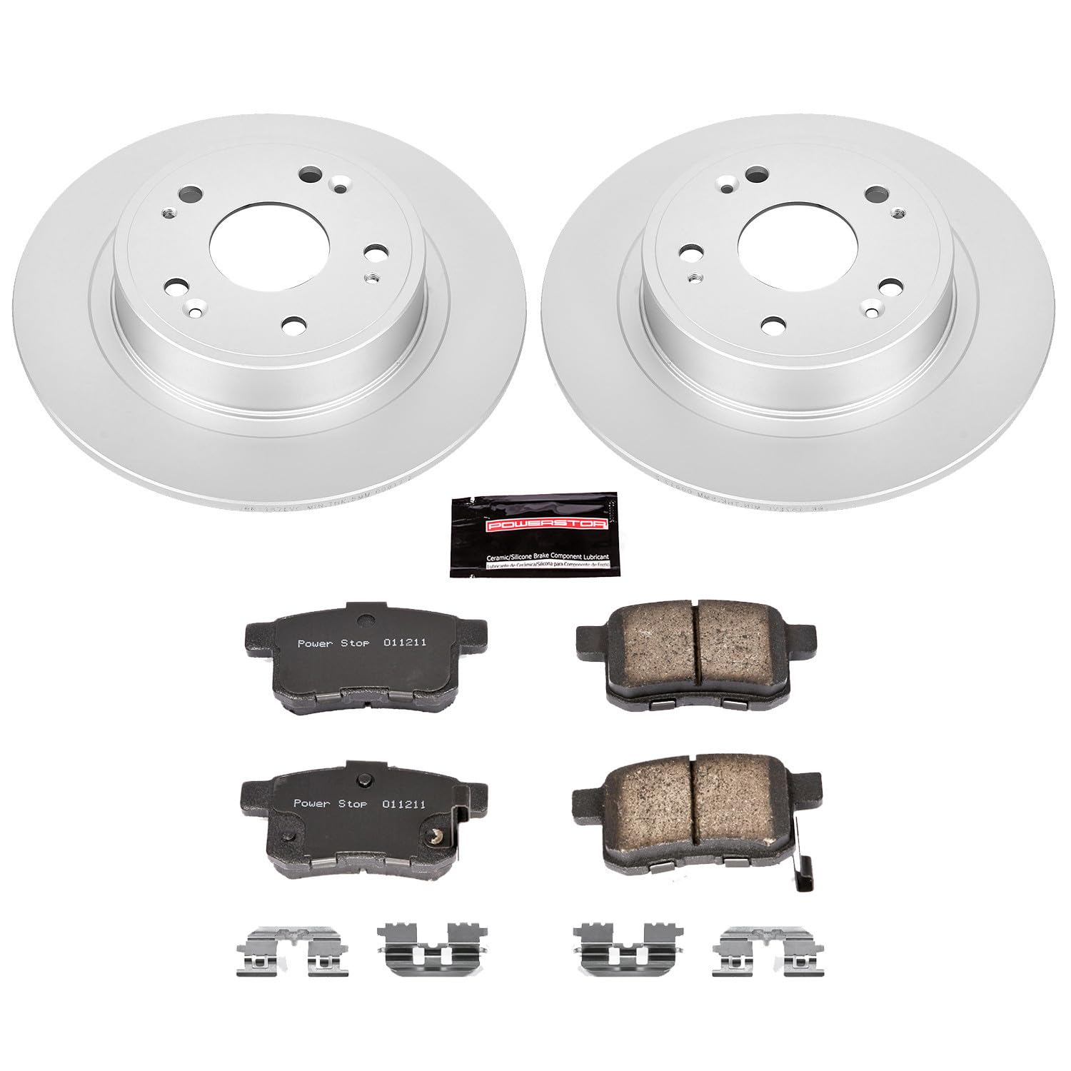 Power Stop CRK3127 Brake Rotor & Coated Ceramic Brake Pads- rear For Acura TSX 2009-2010, Honda Accord 2008-2010 [Model Specific]
