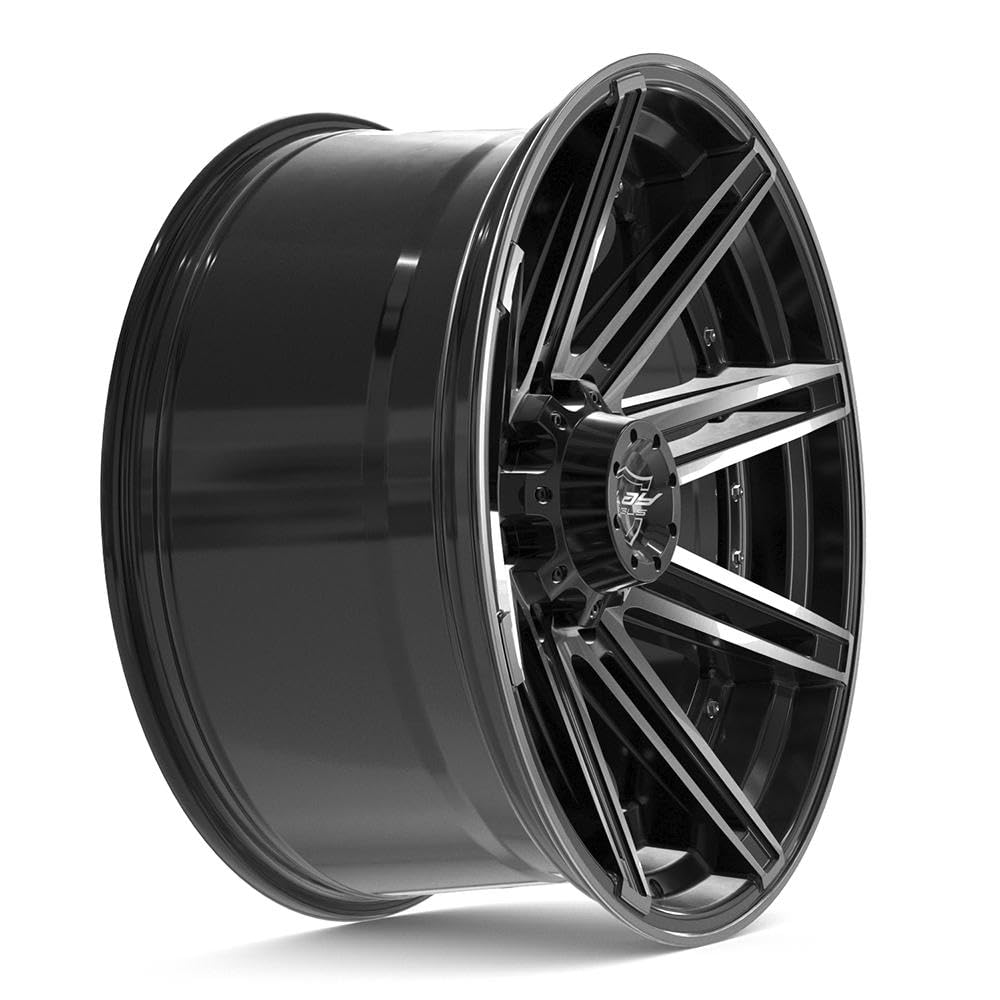 4PLAY 22 Inch Wheels 4P08 Rim Fits 8x180 Gloss Black Brushed with Tinted Clear (1)