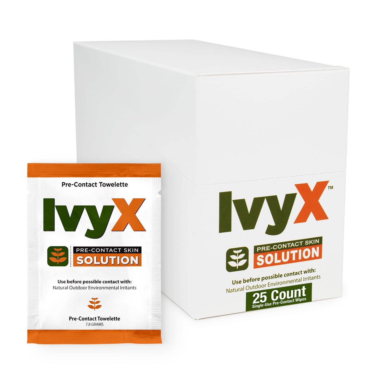Ivy X CoreTex Pre-Contact Poison Ivy Wipes - Pack of 25 Single-Use Barrier Wipes to Help Prevent Itchy Rashes - Also Works on Poison Oak & Sumac Oils - Quick Dry & Chalk-Free Formula