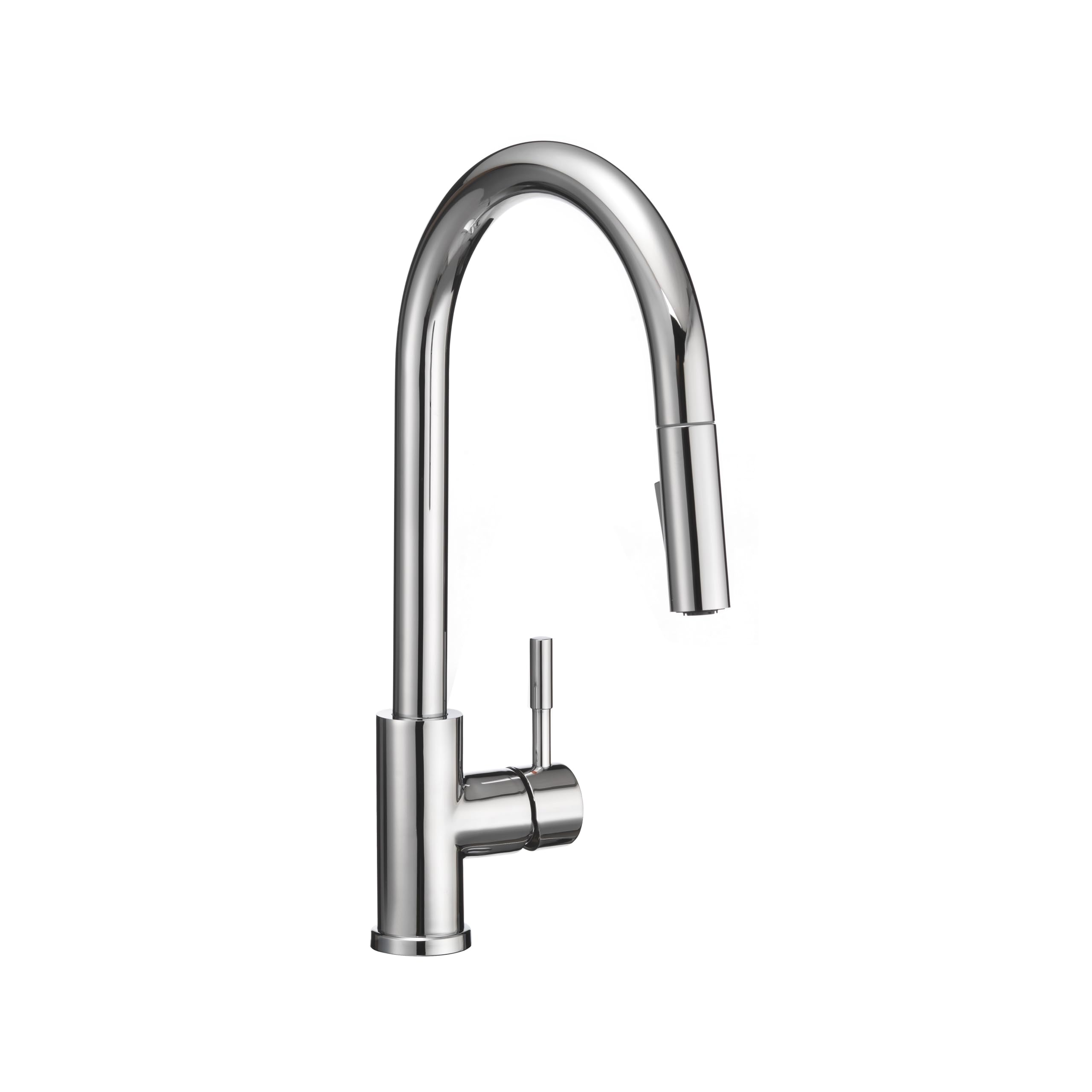 Dura Faucet Streamline RV Single Handle Pull-Down Kitchen Sink Faucet - Optional Deck Plate (Chrome)