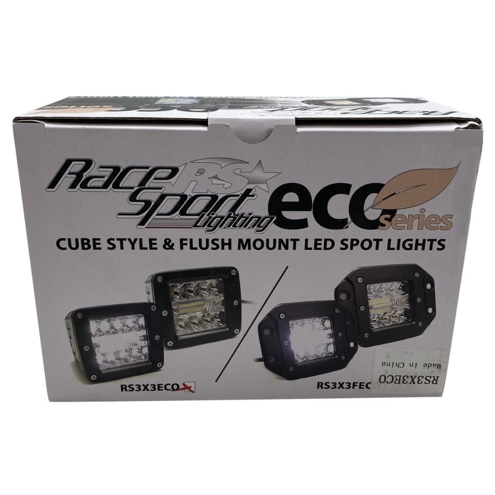 RACESPORT ECO-LIGHT LT Race Sport Lighting RS3X3FECO High Power FLUSH MOUNT Style Auxiliary Lights (Sold as Pairs)