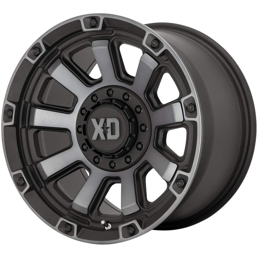 XD Wheels Gauntlet Xd852 Satin Black with Gray Tint Wheel with Alloy Steel (20 x 9. inches /5 x 78 mm, 0 mm Offset)