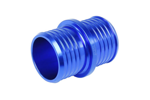 HPS Performance 7/8" Billet AHU-087-BLUE 6061 Aluminum Joiner Hose Union Connector, 1-1/2" Length, Blue, 22mm OD