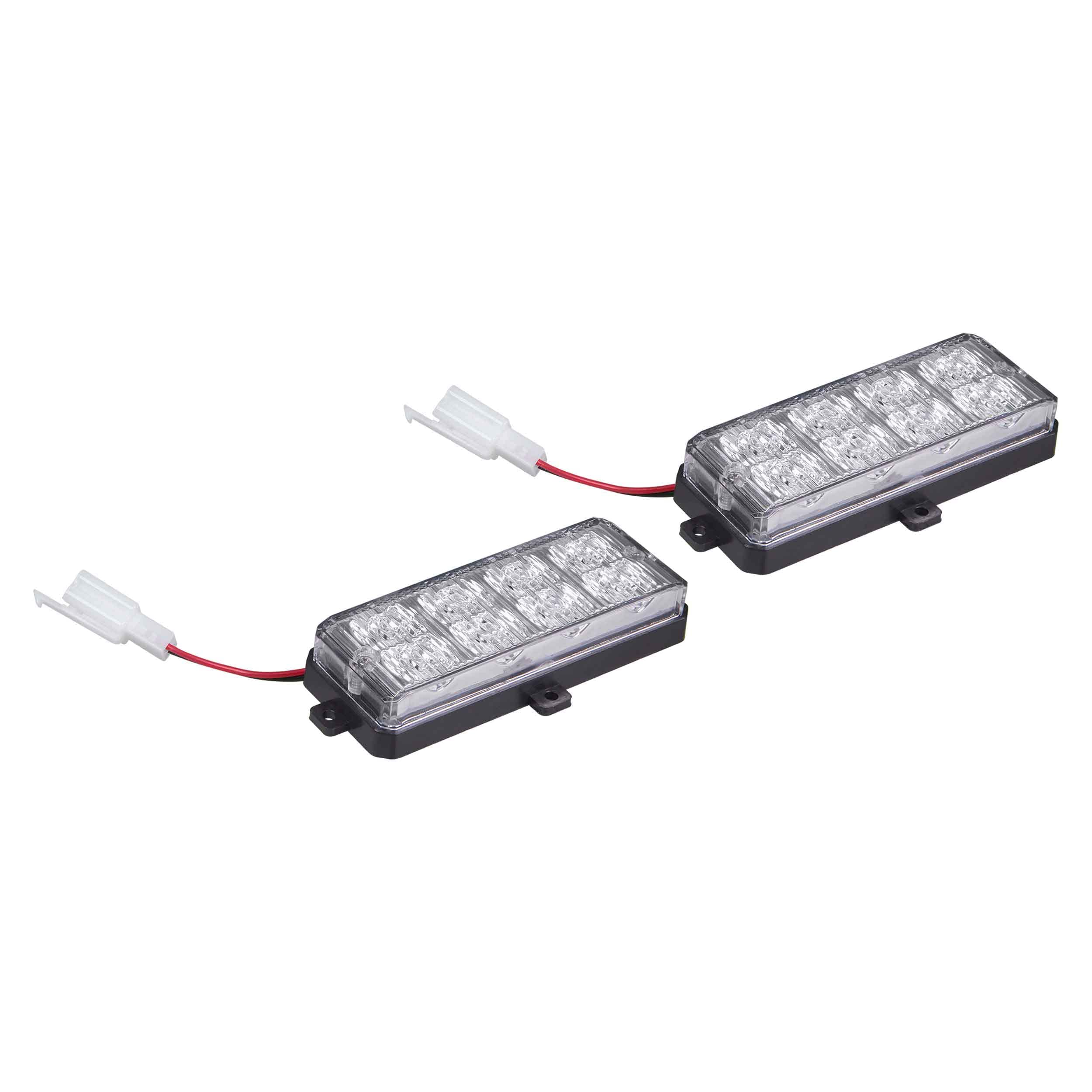 Amber Strobe Light Kit - HEISE Grille 2-Pack, 8 LED (HE-MUSTR-G2A)