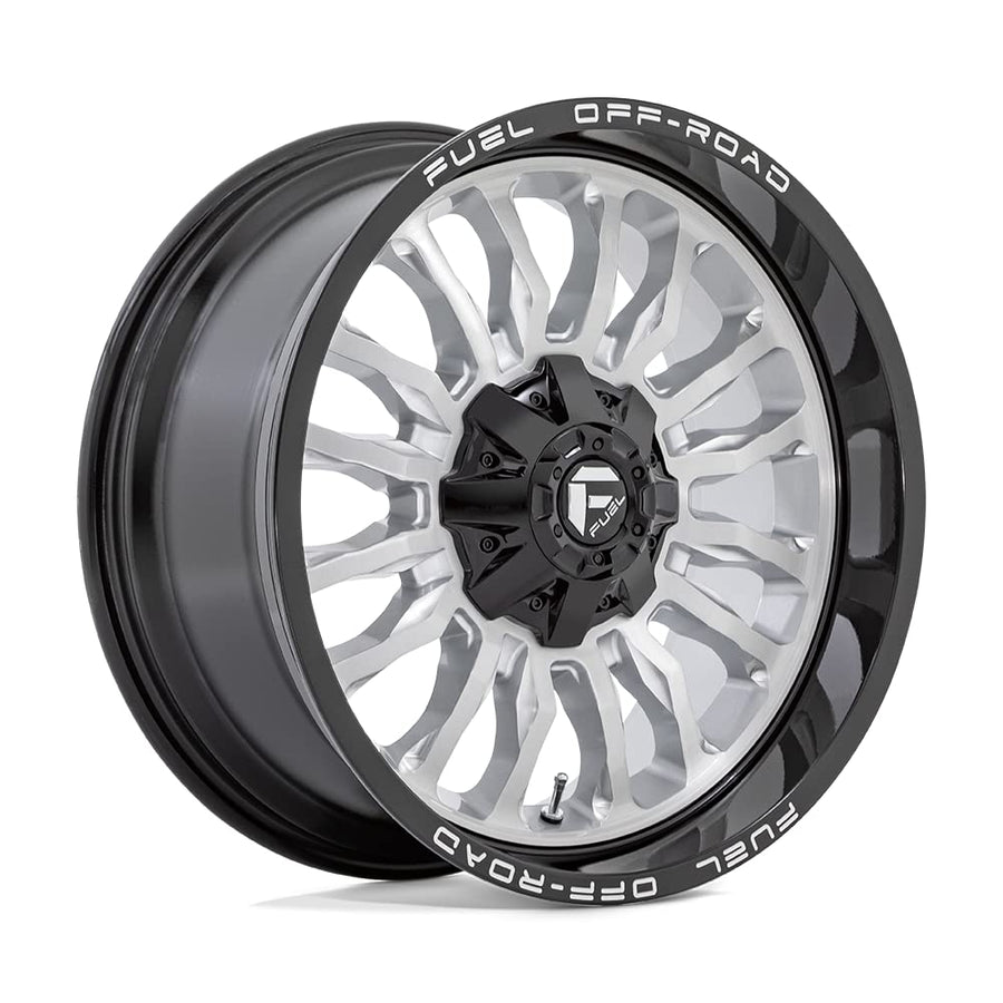 FUEL OFF-ROAD 20X9 ARC 6X135/5.5 5.04 1mm SILVER BRUSHED FACE WITH MILLED BLACK LIP - D79820909850