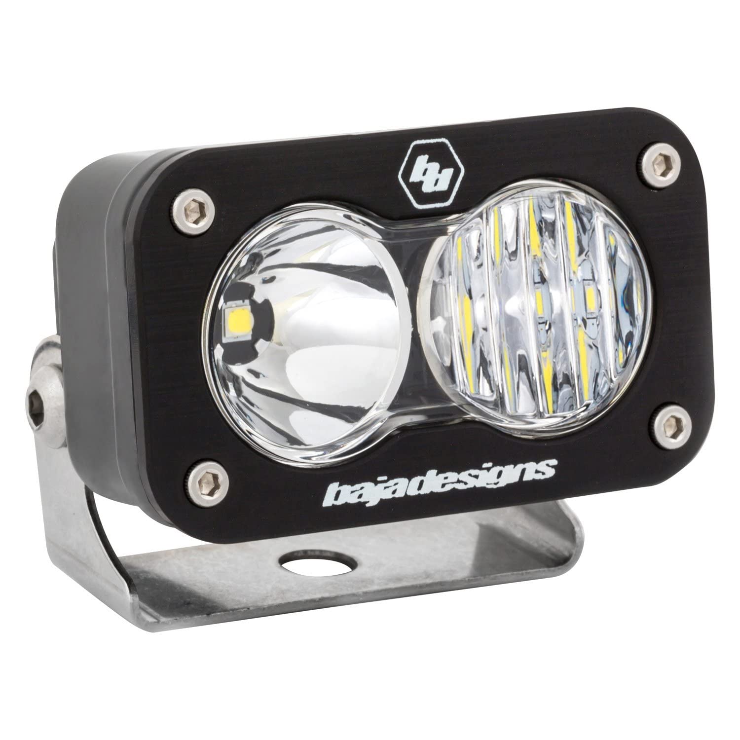 Baja Designs S2 Black Sport LED Light Pod (Driving/Combo; Clear)