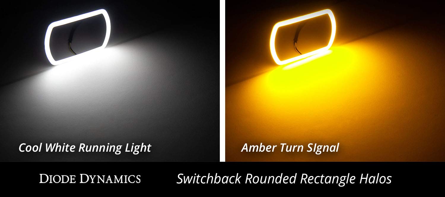 Switchback Diode Dynamics White+Signal Rounded Rectangle Halos