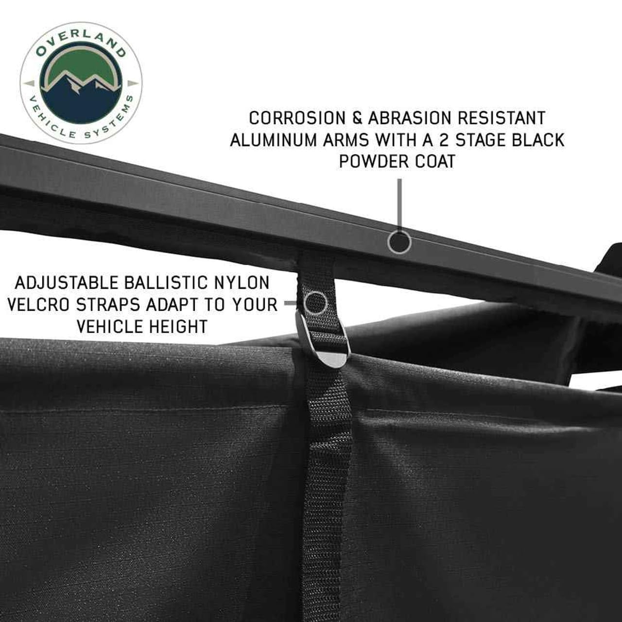 Overland Vehicle Systems Nomadic XD 90 Degree Pivot Shower Awning - Quick Deploying w/Light Strip & Black Out