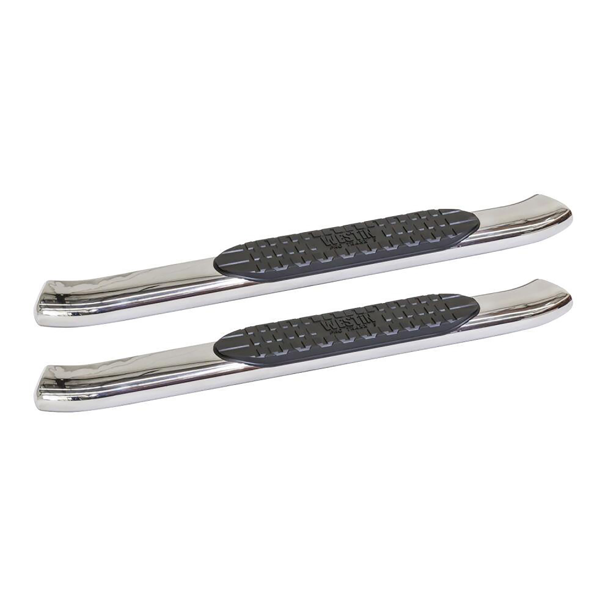 Westin PRO TRAXX 5 Oval Nerf Bars fits 2015-2019 Silverado Sierra 2500 3500 Diesel Standard Cab (Rocker Mount) Polished Pair