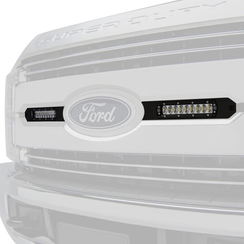 Ford Super Duty 2017-2019 Lariat, King Ranch OEM Grille LED Kit with (2) 6 Inch LED Straight Single Row Slim Light Bars - PN #Z415471-KIT