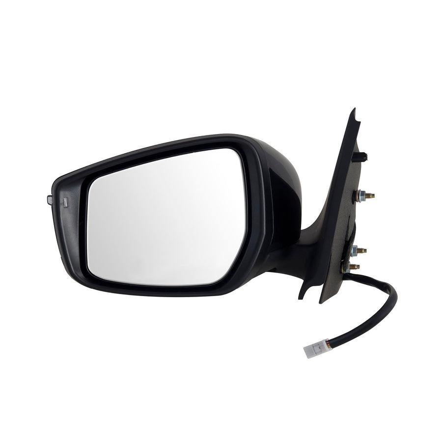 Driver Side Fit Mirror for Nissan Versa Sedan, Textured Black w/PTM Cover, w/Turn Signal, Foldaway, Power