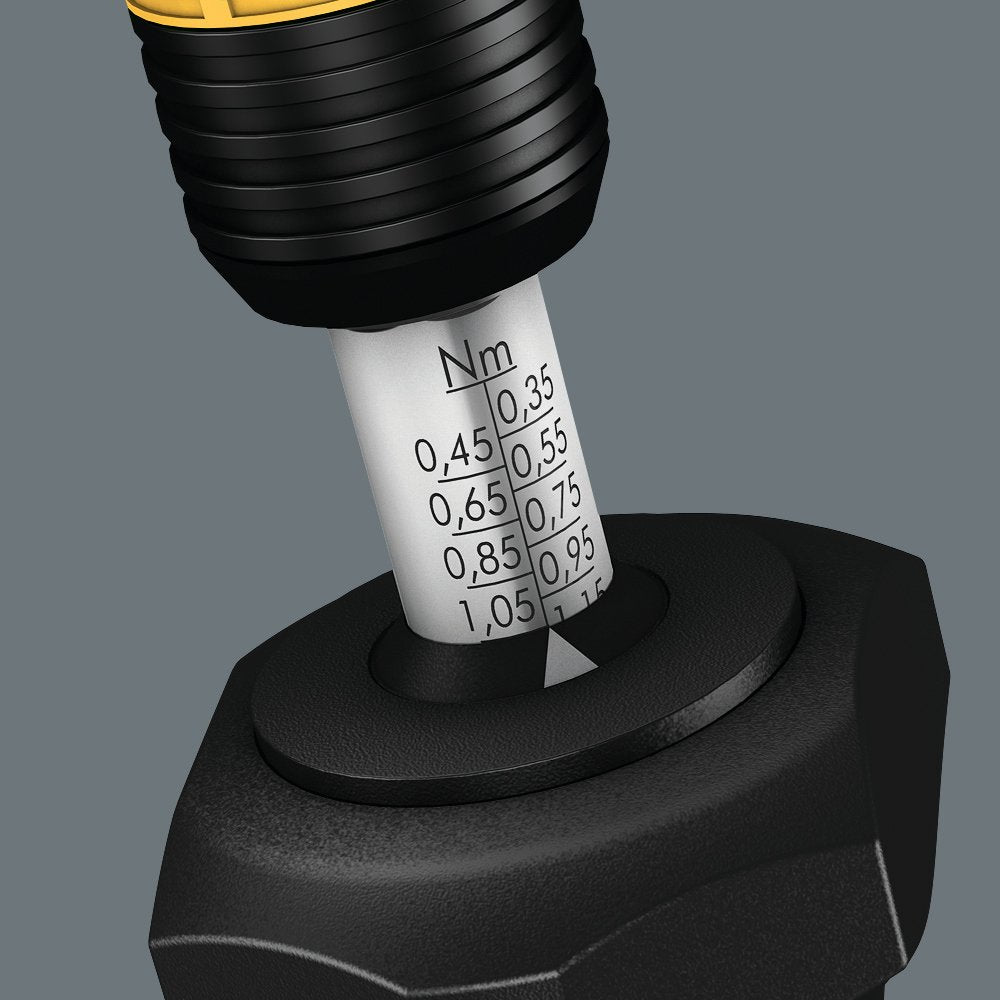 Wera Kraftform 05074733001 ESD Hexagon Torque Screwdriver, 1/4" Head, 2.5-11.5"/lbs Variable Torque Adjustment Range