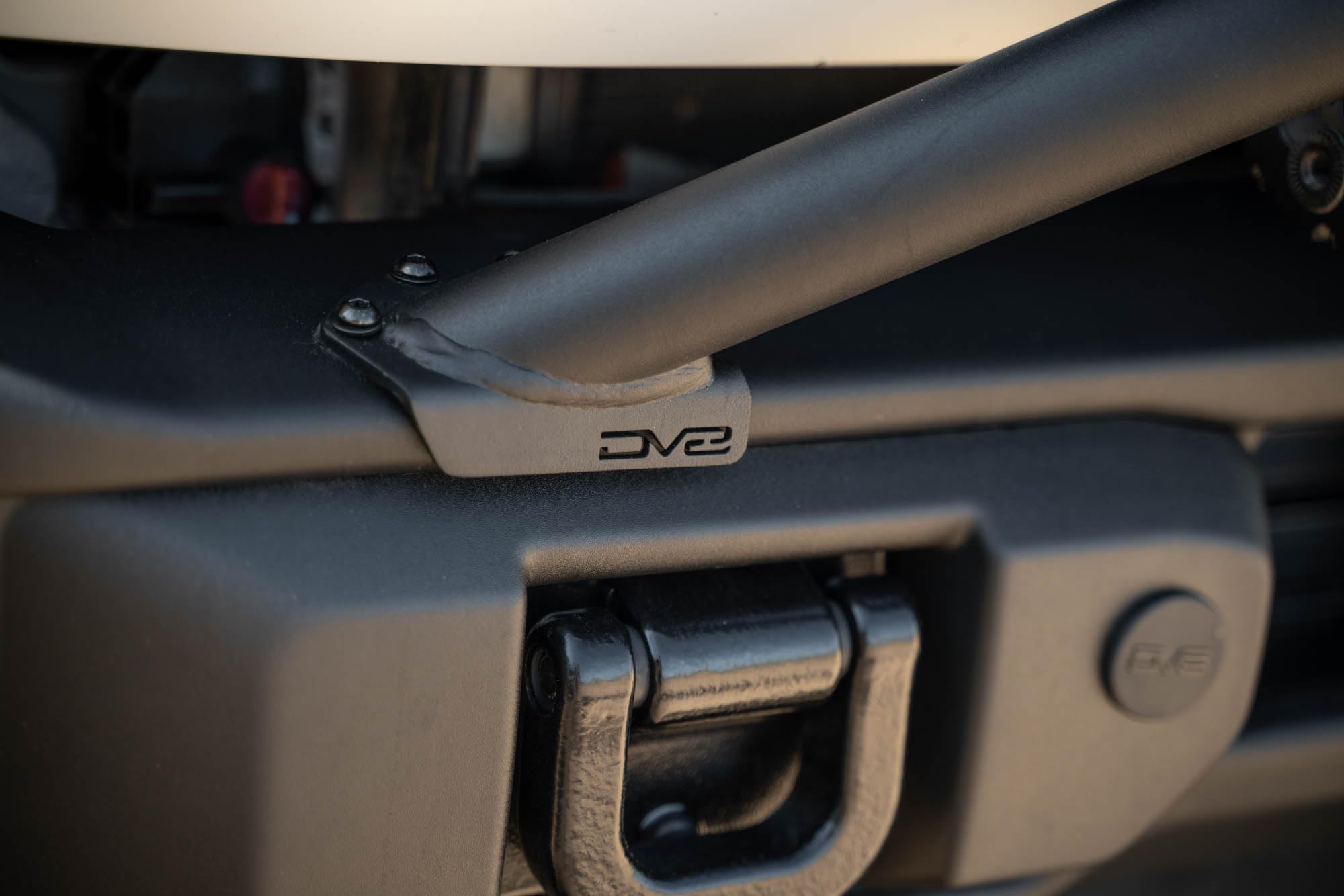 Capable DV8 Offroad Bull Bar for 2021-2025 Ford Bronco | Designed for The Capable Front Bumper | Compatible w/ (1) 13-20" Light Bar or 3" Pod Lights | Adjustable & Removable Light Tabs | Steel